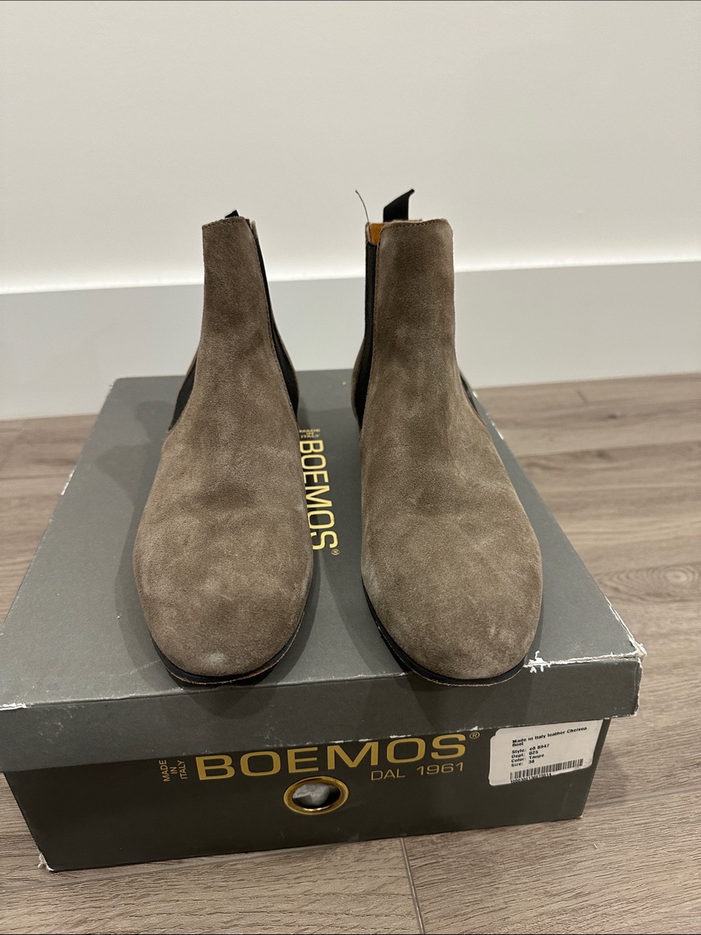 Suede Chelsea Ankle Boots in Taupe